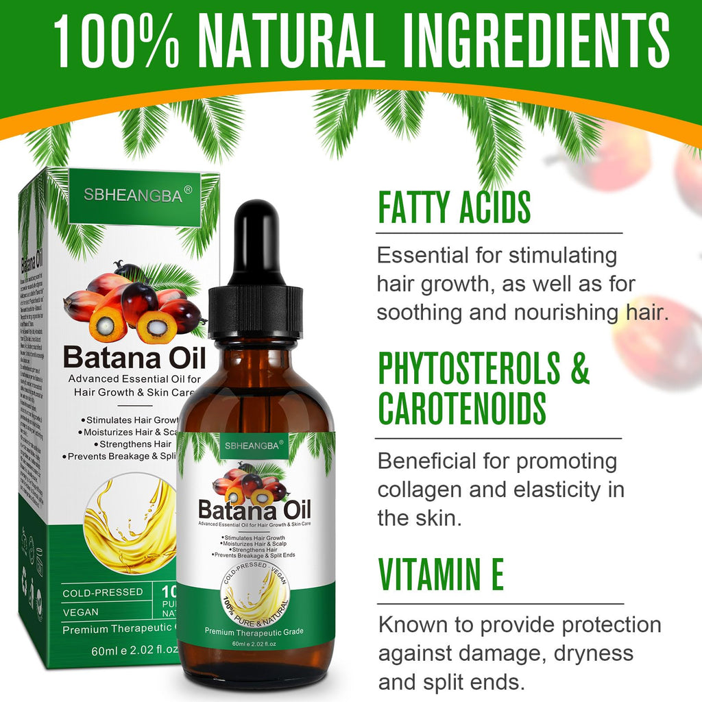 SBHEANGBA Batana Oil for Hair Growth – 60ml, 100% Pure Cold-Pressed Organic Batana Oil