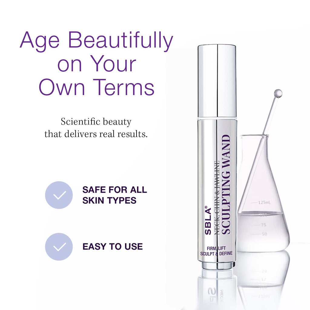 SBLA Beauty Neck, Chin & Jawline Sculpting Wand – 0.7 Fl Oz / 20 mL | Lift, Firm & Define
