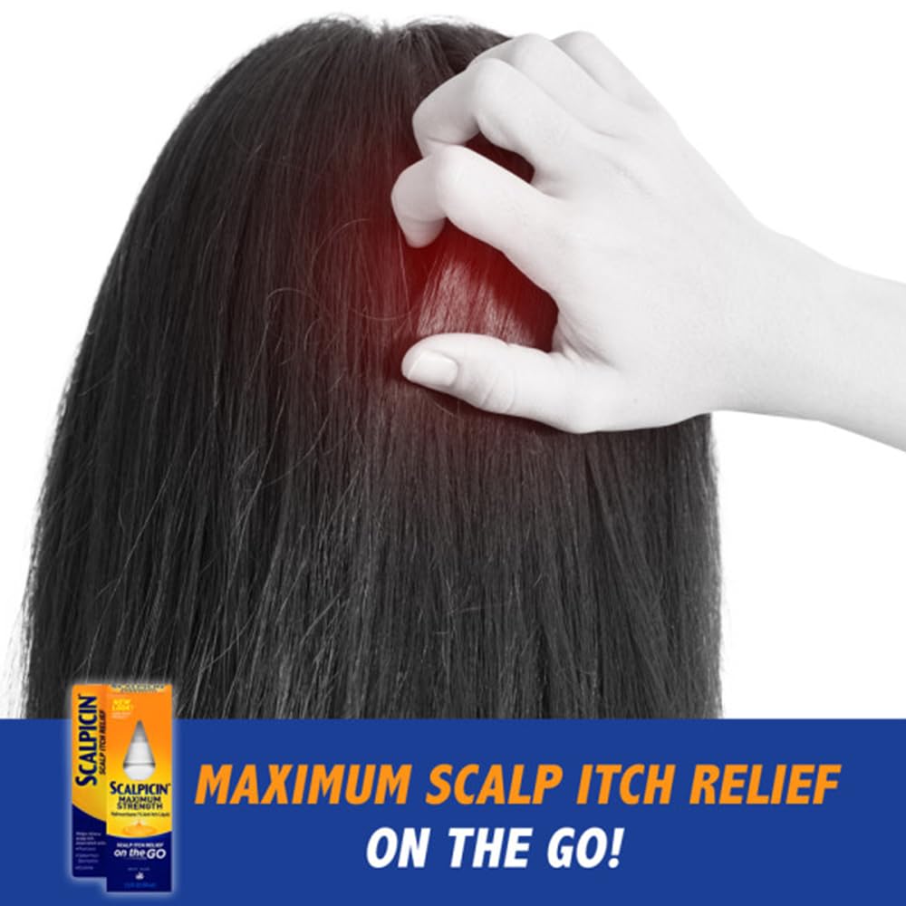Scalpicin Scalp Itch Relief, 1% Hydrocortisone – Maximum Strength, 6-Pack