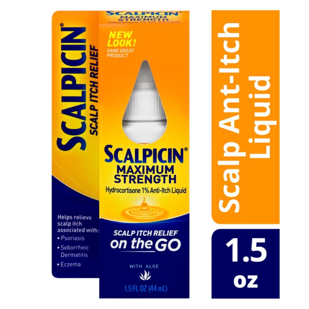 Scalpicin Scalp Itch Relief, 1% Hydrocortisone – Maximum Strength, 6-Pack