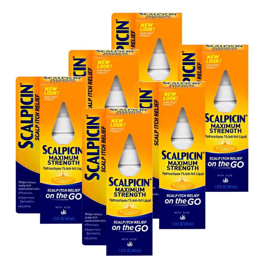 Scalpicin Scalp Itch Relief, 1% Hydrocortisone – Maximum Strength, 6-Pack