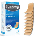ScarAway Advanced Silicone Scar Sheets – Medical-Grade, Reusable 1.5 x 3 in Tan (8 Sheets)