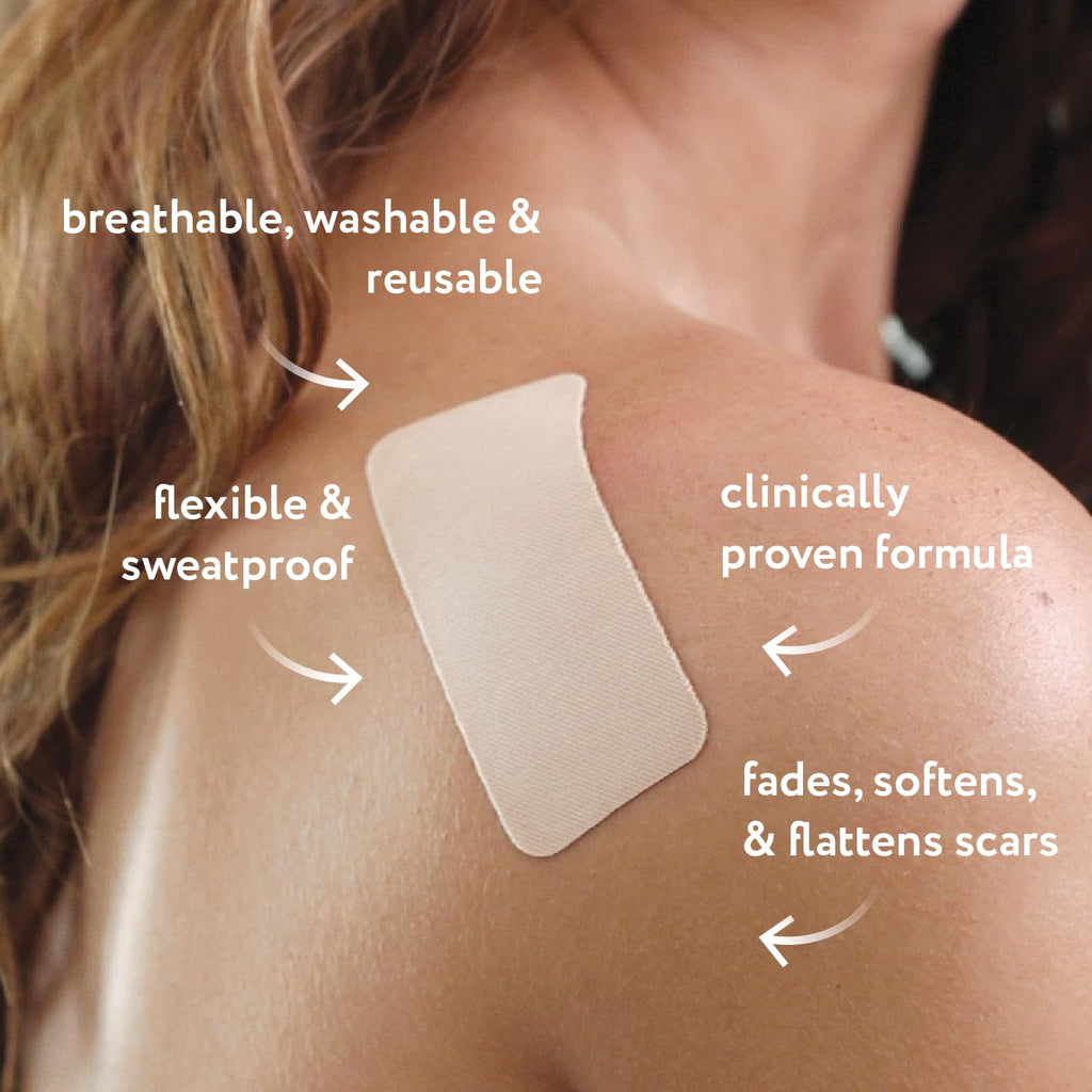ScarAway Advanced Silicone Scar Sheets – Medical-Grade, Reusable 1.5 x 3 in Tan (8 Sheets)