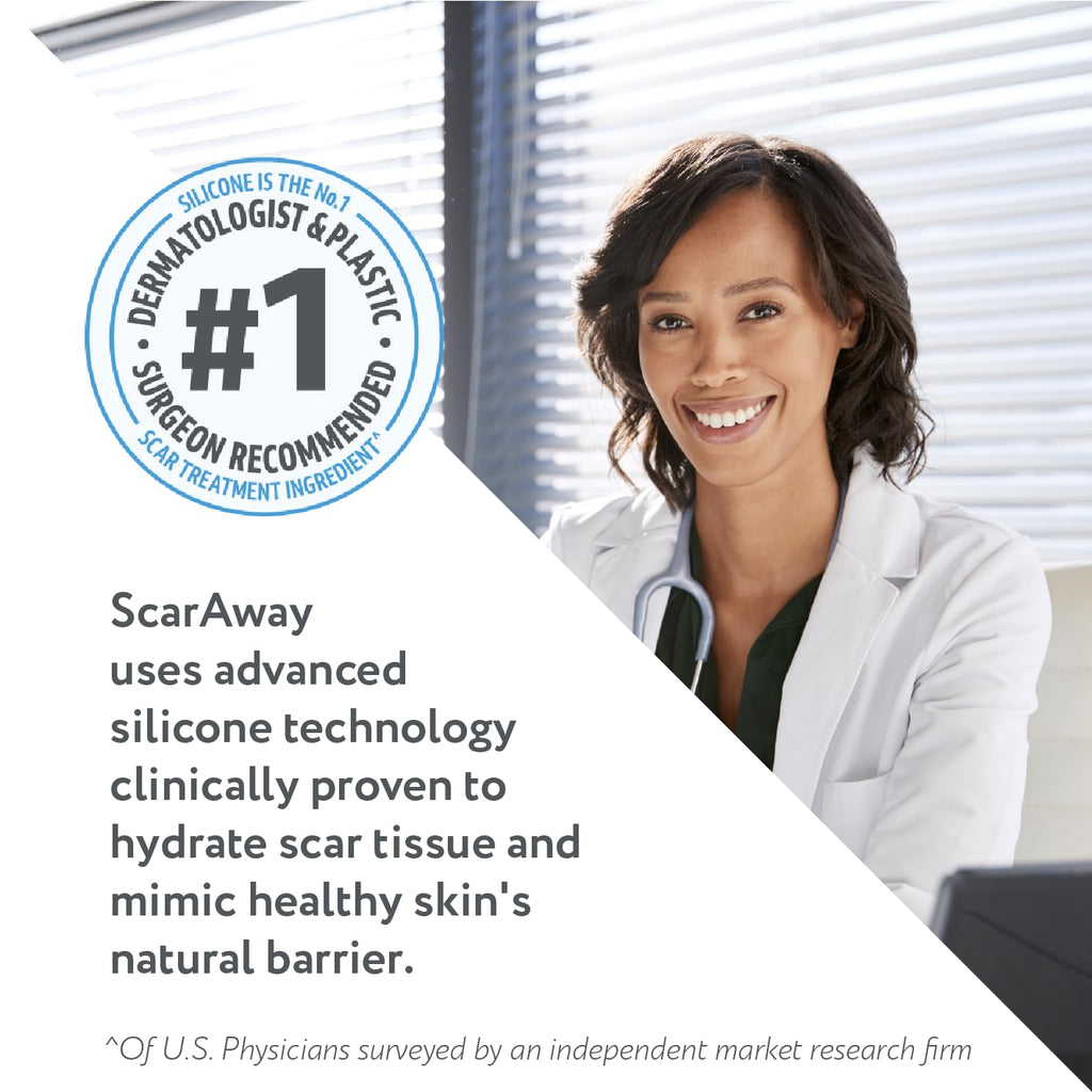 ScarAway Advanced Silicone Scar Sheets – Medical-Grade, Reusable 1.5 x 3 in Tan (8 Sheets)