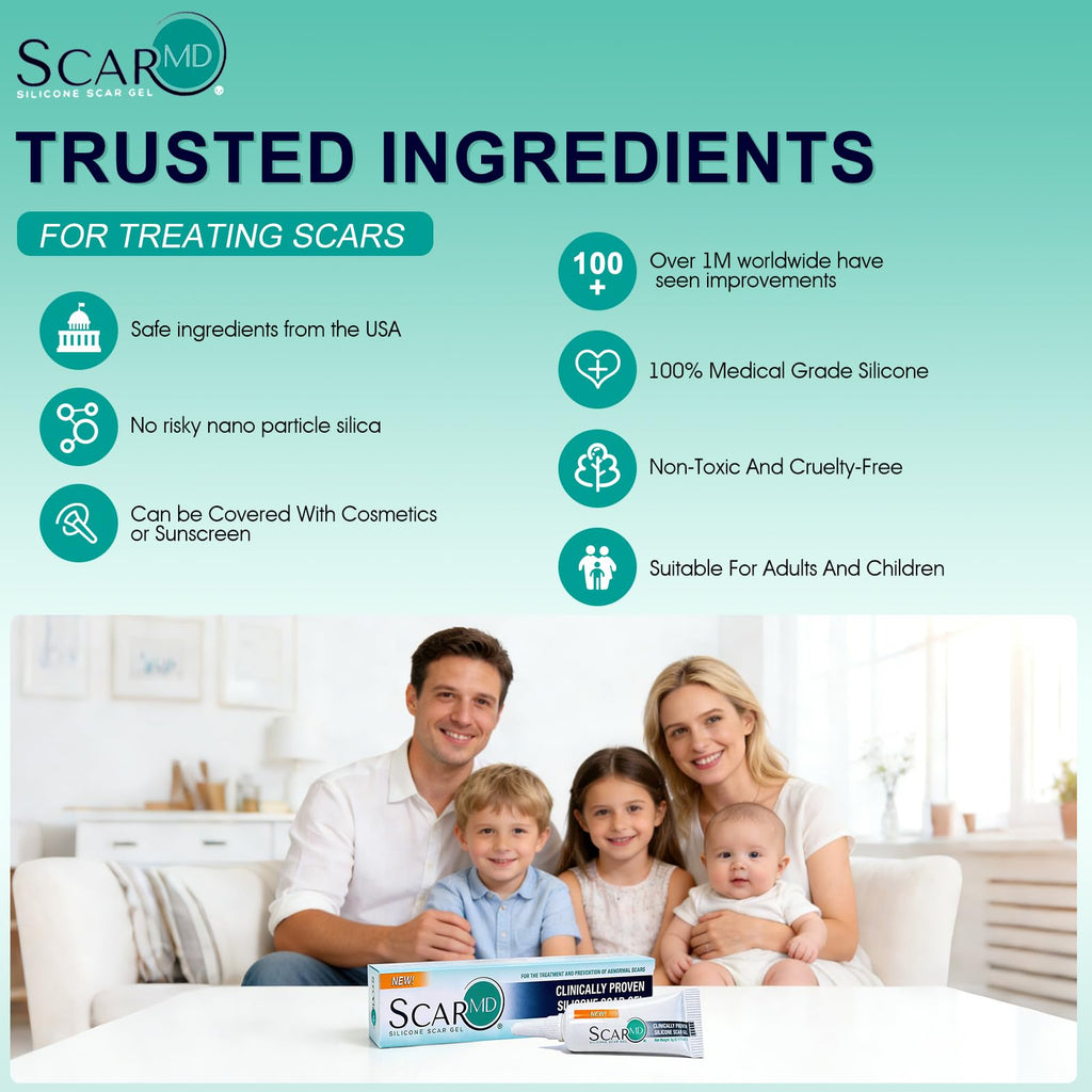 ScarMD Silicone Scar Gel – Roll-On Scar Cream for Surgical, Acne & Keloid Scars