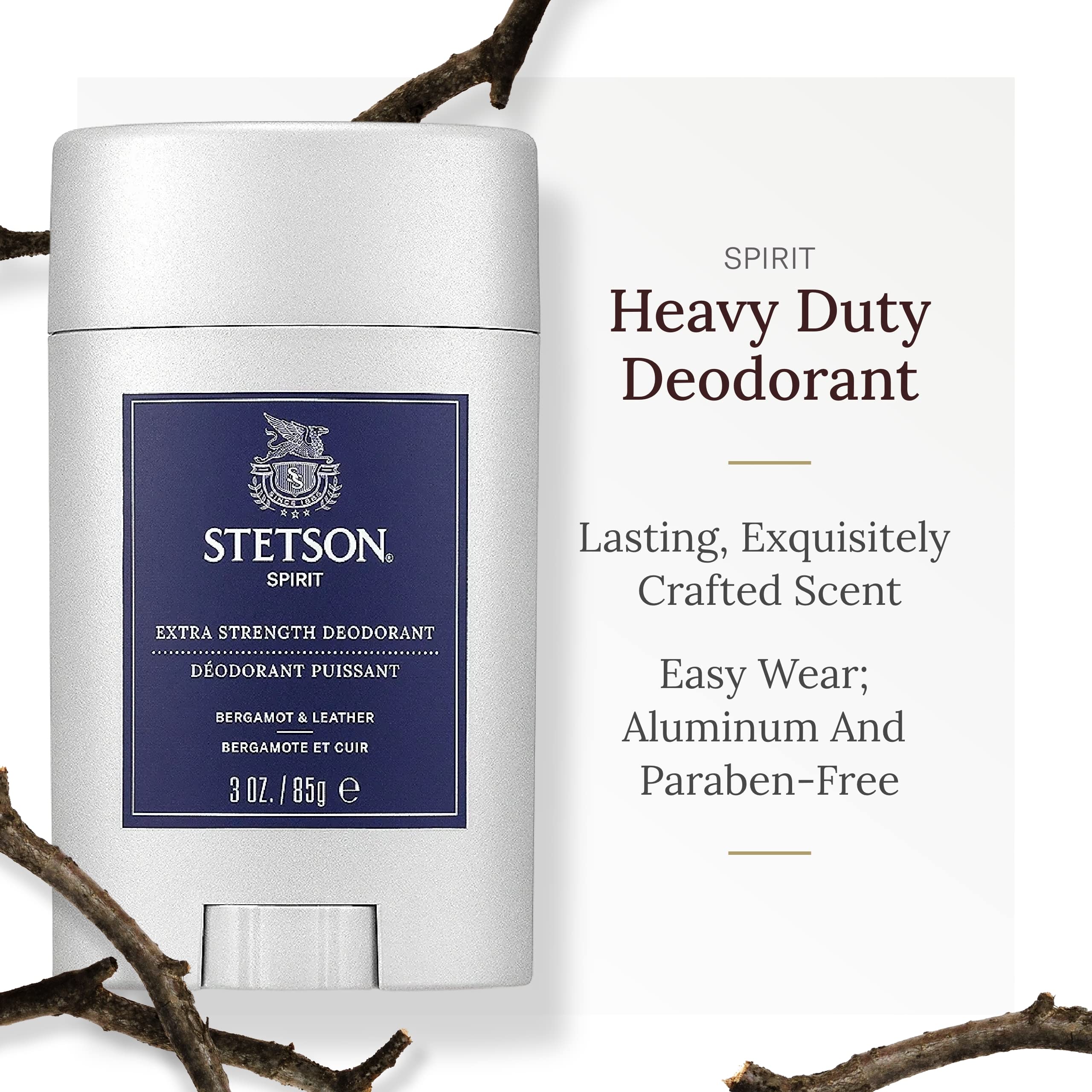 STETSON Extra Strength Gel Deodorant – Spirit Scent, 3 oz (3-Pack) | SCENT BEAUTY