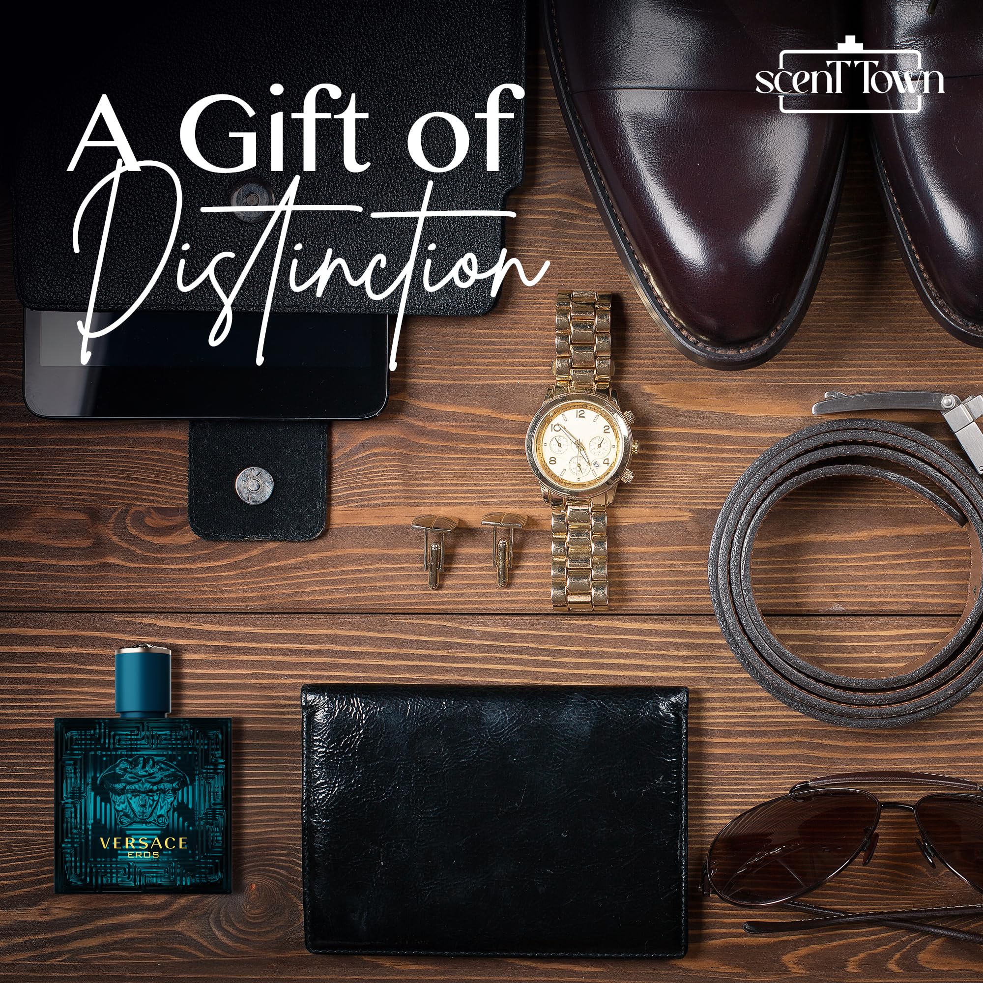 Scent Town Four Designer Cologne Minis Gift Set | Refillable Atomizer Included