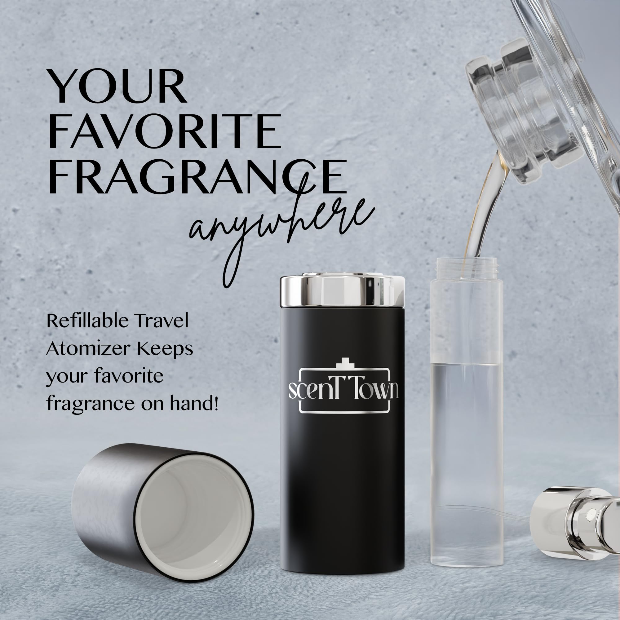Scent Town Four Designer Cologne Minis Gift Set | Refillable Atomizer Included