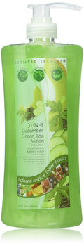 Scented Secrets 3 In 1 Shampoo, Conditioner & Body Wash – Cucumber Green Tea Melon, 32 Ounce