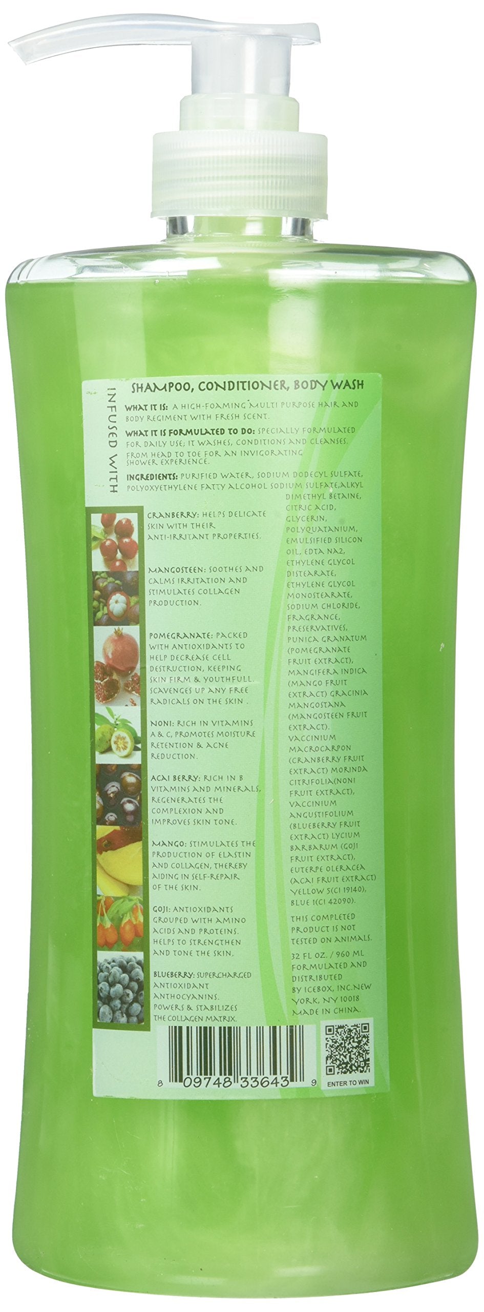 Scented Secrets 3 In 1 Shampoo, Conditioner & Body Wash – Cucumber Green Tea Melon, 32 Ounce
