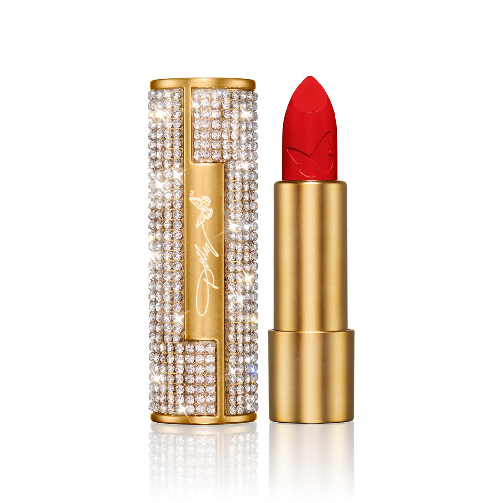 SCENT BEAUTY Dolly Beauty Lip Bundle – Heaven's Kiss Lipstick (Jolene Red & Rosebud), Hi-Gloss Lips (Gold Dust & Rose Petal), Hi-Definition Lip Liner (Ruby & Dawn)