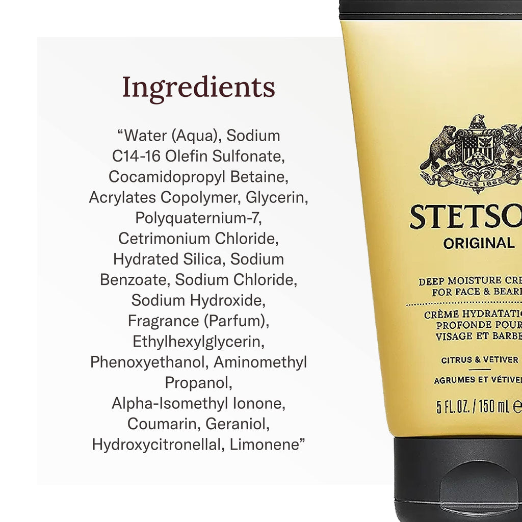SCENT BEAUTY STETSON Deep Clean Face & Beard Wash – 3 Pack, 5oz Each, Original Scent