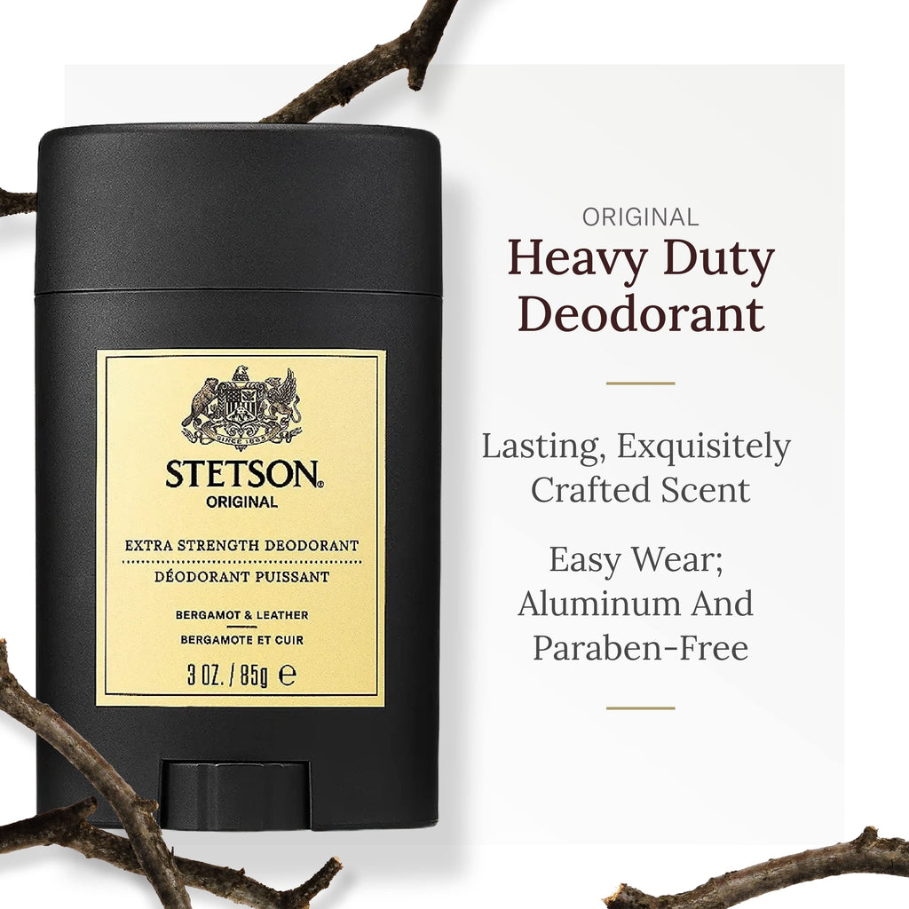 STETSON Extra Strength Gel Deodorant for Men – Original, Aluminum-Free, 3 oz, 3-Pack by SCENT BEAUTY