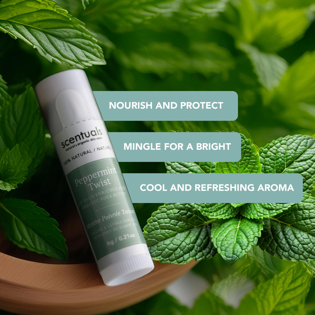 Scentuals Peppermint Twist Lip Balm Set of 3 – Hydrating