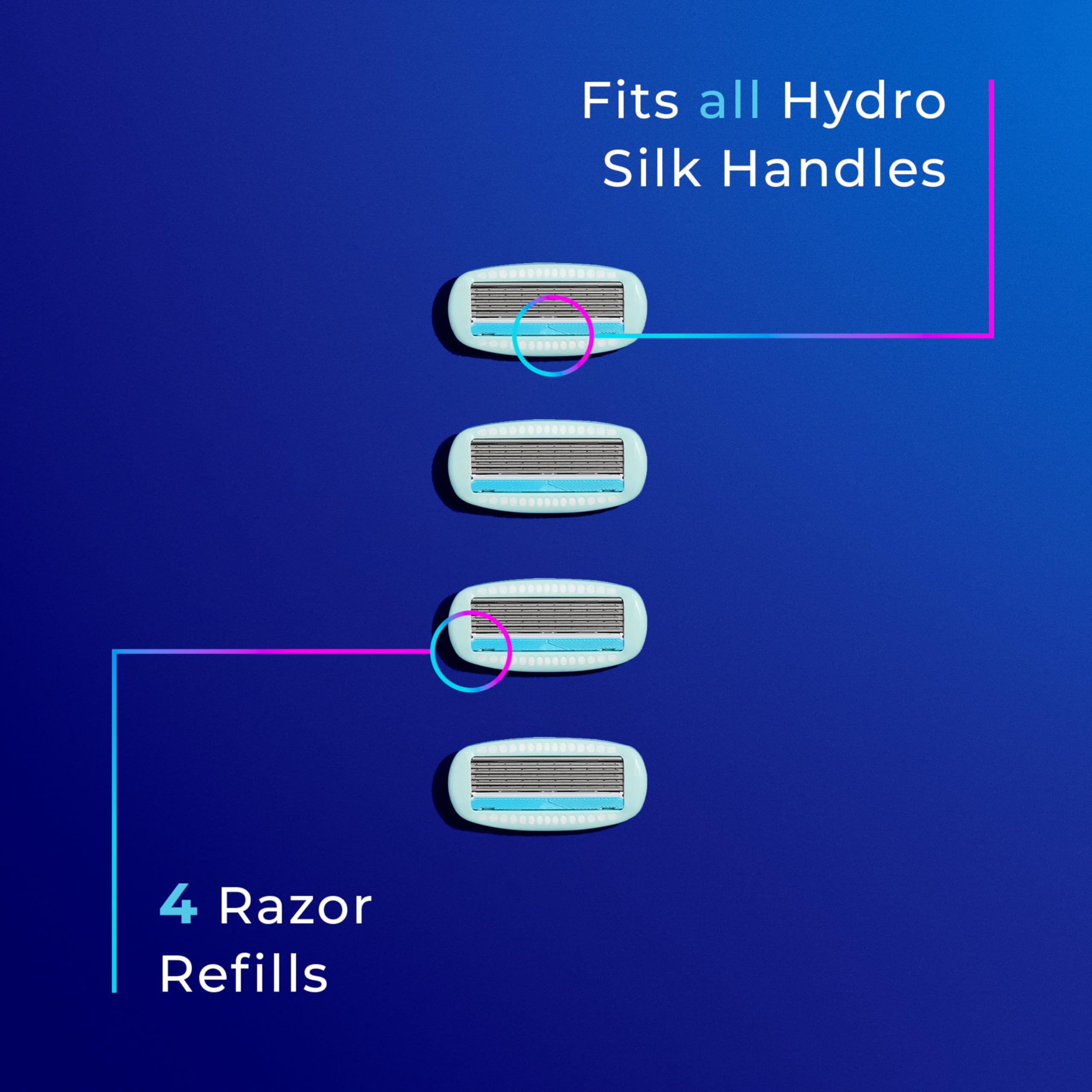Schick Hydro Silk Sensitive Razor Refills – 4 Count | 5-Blade for Women with Sensitive Skin