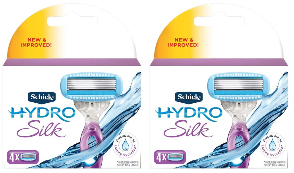 Schick Hydro Silk Cartridges 4-Count (Pack of 2) | Refills for Smooth Shaving