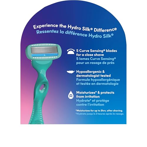 Schick Hydro Silk Sensitive Razor Refills – 4 Count | 5-Blade for Women with Sensitive Skin