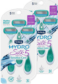 Schick Hydro Silk Disposable Razors for Women, 3 Count (Pack of 2) | Hydrating, Close Shave