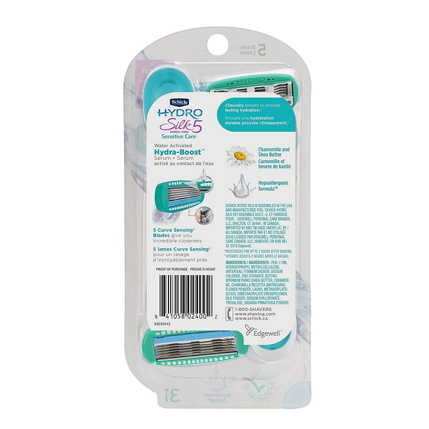 Schick Hydro Silk Disposable Razors for Women, 3 Count (Pack of 2) | Hydrating, Close Shave