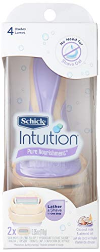Schick Women's Intuition Razor Pure Nourishment (2 Pack) – Lather & Shave in One Step