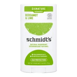 Schmidt's Bergamot & Lime Natural Deodorant Stick – Aluminum Free, Vegan (Pack of 2)