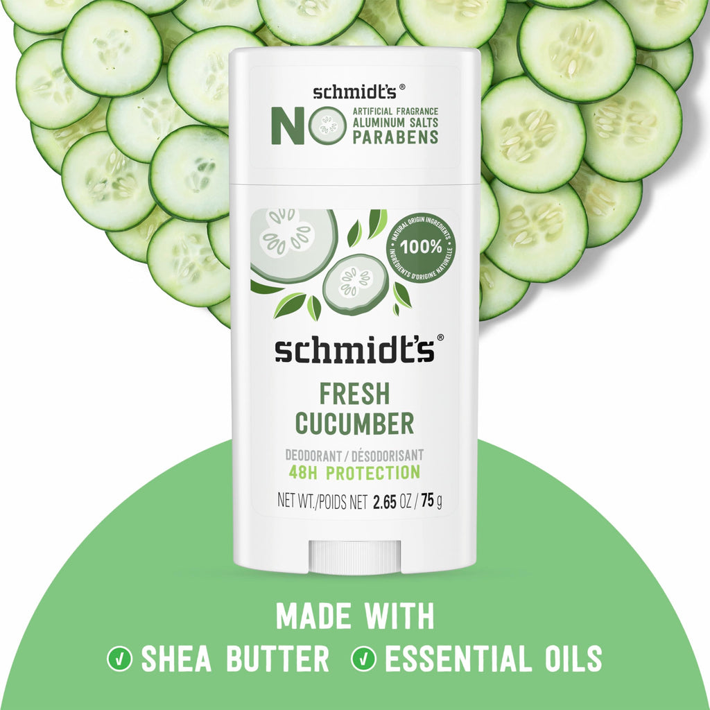 Schmidt's Aluminum-Free Fresh Cucumber Deodorant – 24h Odor Protection