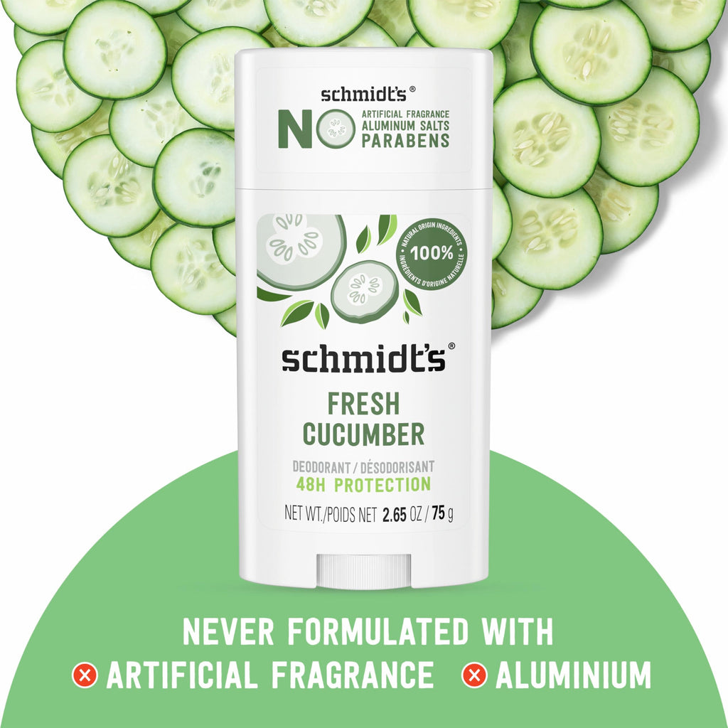 Schmidt's Aluminum-Free Fresh Cucumber Deodorant – 24h Odor Protection