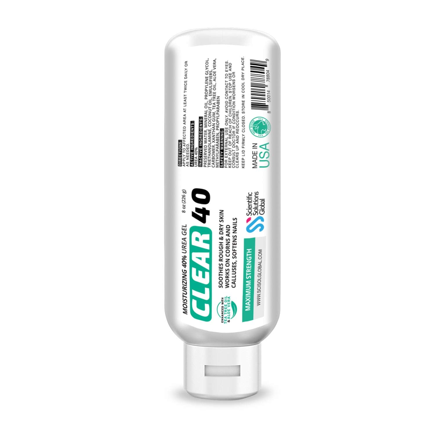 Scientific Solutions Global Clear 40 Urea Gel – 40% Urea, Tea Tree & Coconut Oil, 8 oz
