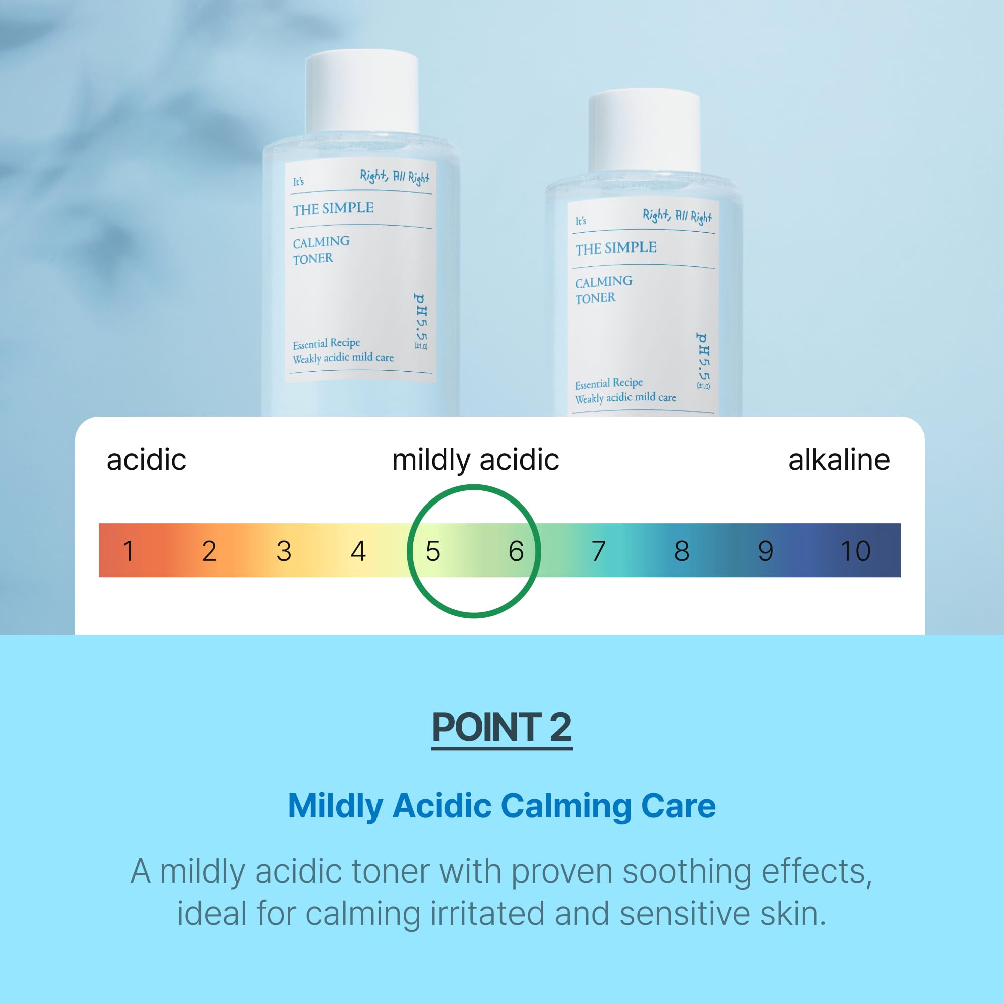 SCINIC The Simple Calming Toner 300ml | Vegan, pH-Balanced Mild Toner for Sensitive Skin