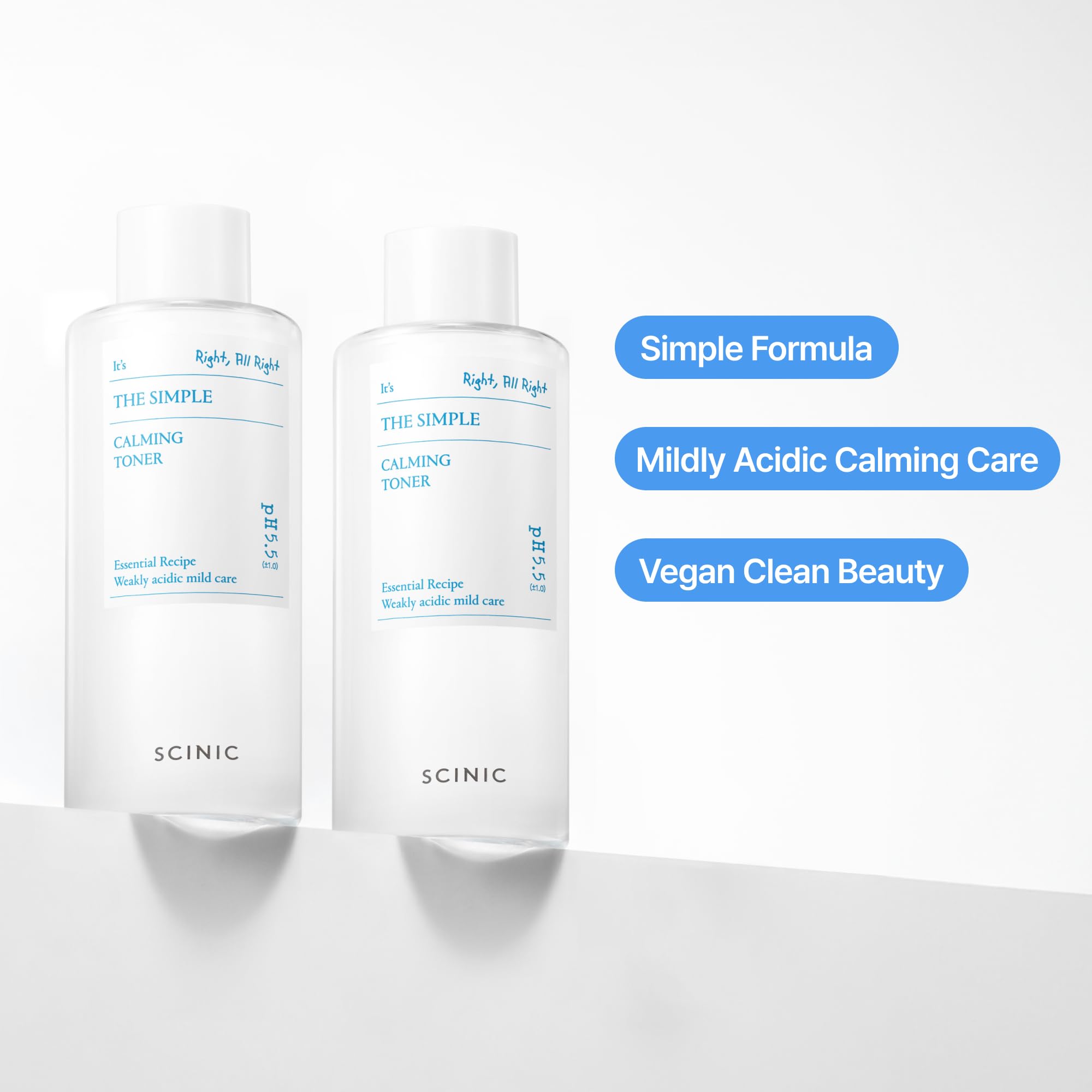 SCINIC The Simple Calming Toner 300ml | Vegan, pH-Balanced Mild Toner for Sensitive Skin