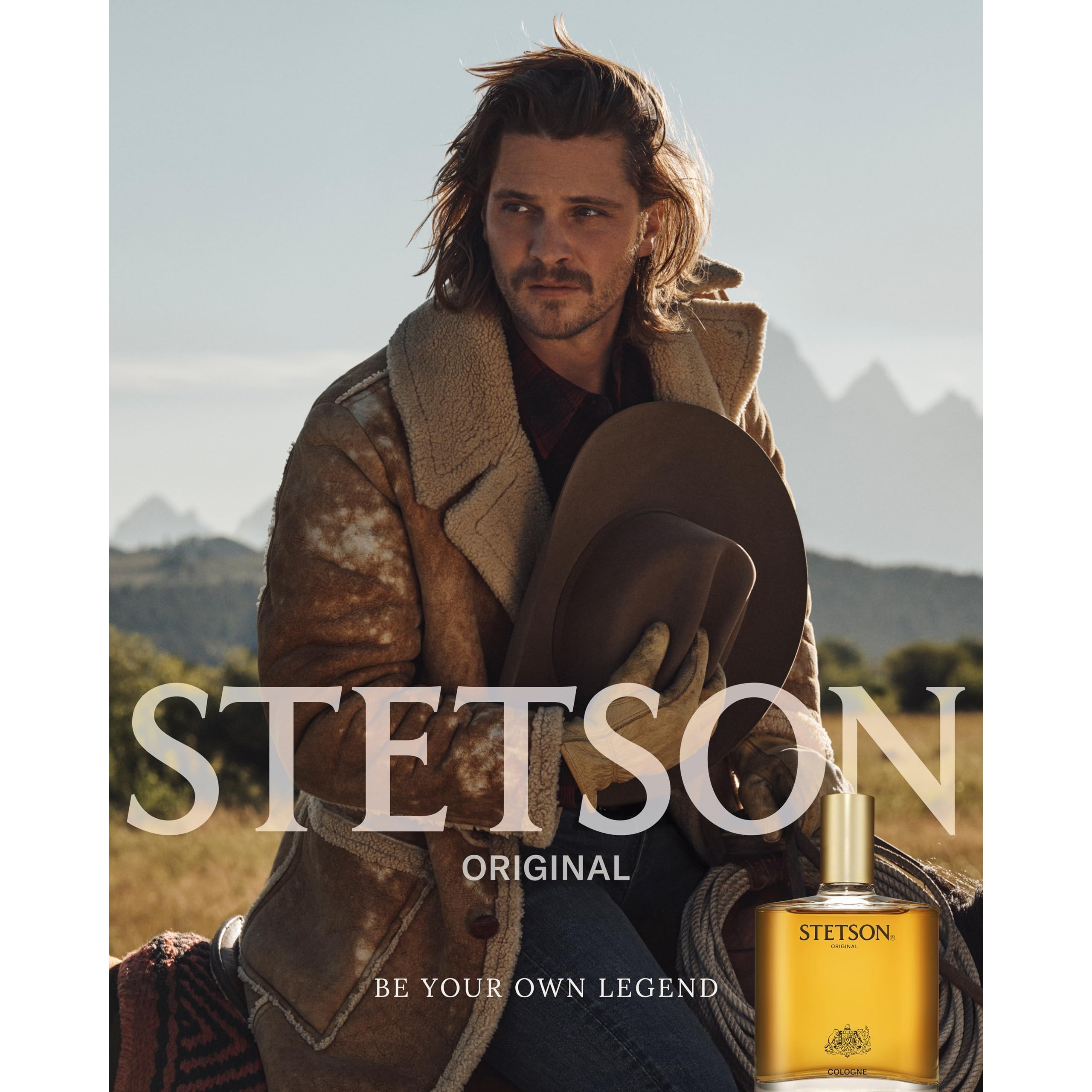 Stetson Original Eau de Cologne for Men | Bold, All-Day Wood-Citrus Scent | 3.5 oz & 20 mL | SCENT BEAUTY