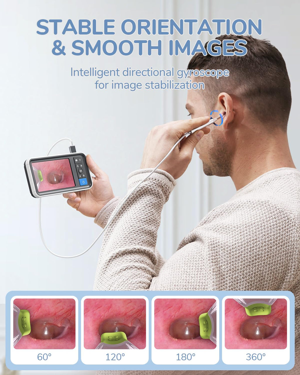 ScopeAround Otoscope Ear Camera – 4.5-inch IPS Screen, HD Dual LED, Gyro, 32GB Card