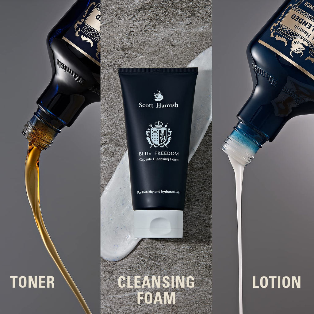 Scott Hamish Blue Blended Set – Men’s Skincare Kit with Face Wash, Toner & Emulsion
