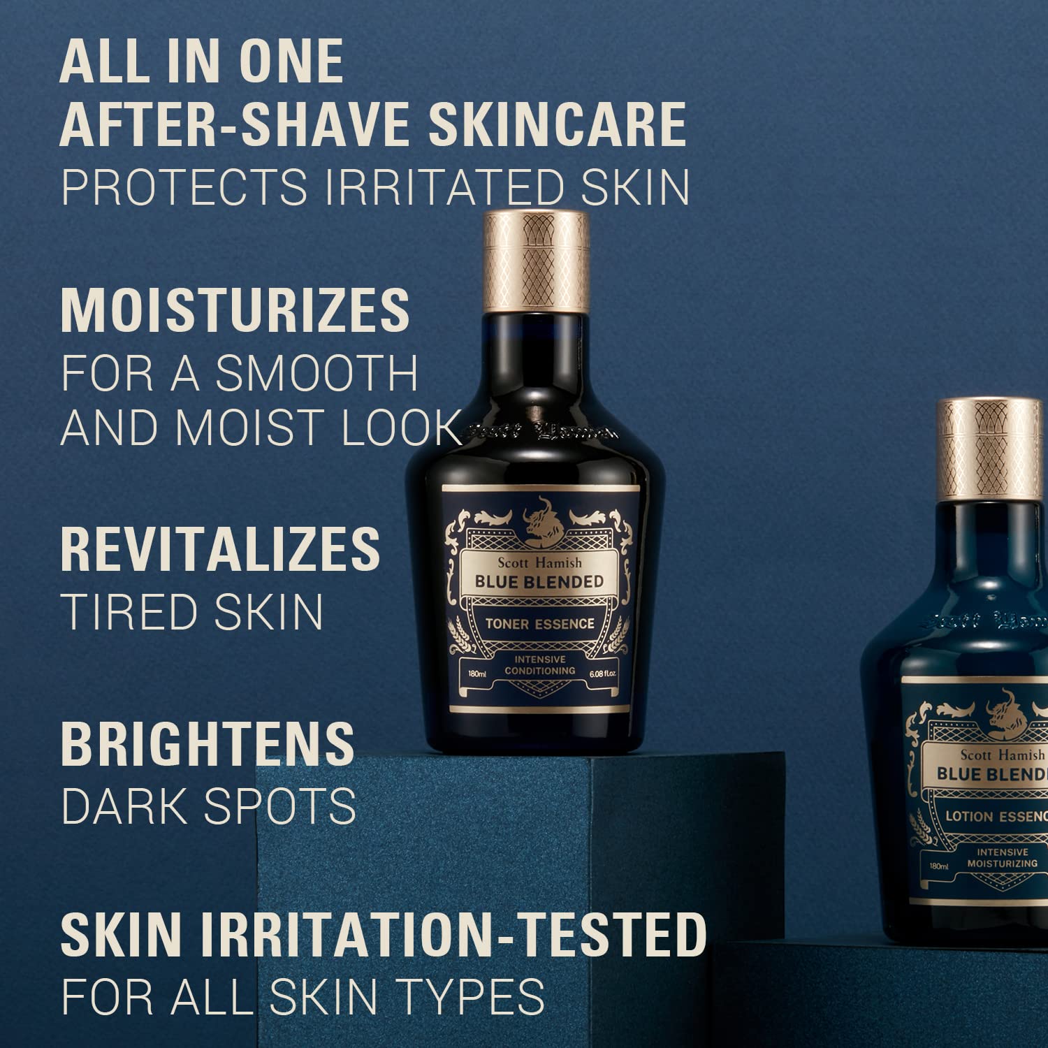 Scott Hamish Blue Blended Set – Men’s Skincare Kit with Face Wash, Toner & Emulsion