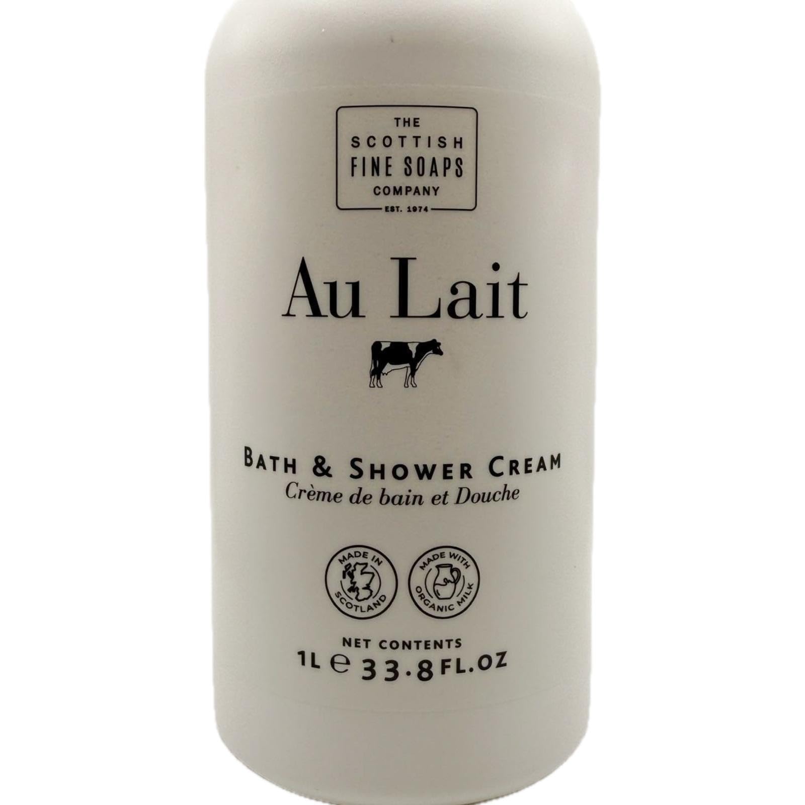 Scottish Fine Soaps Au Lait Bath & Shower Cream – 1L White Bottle