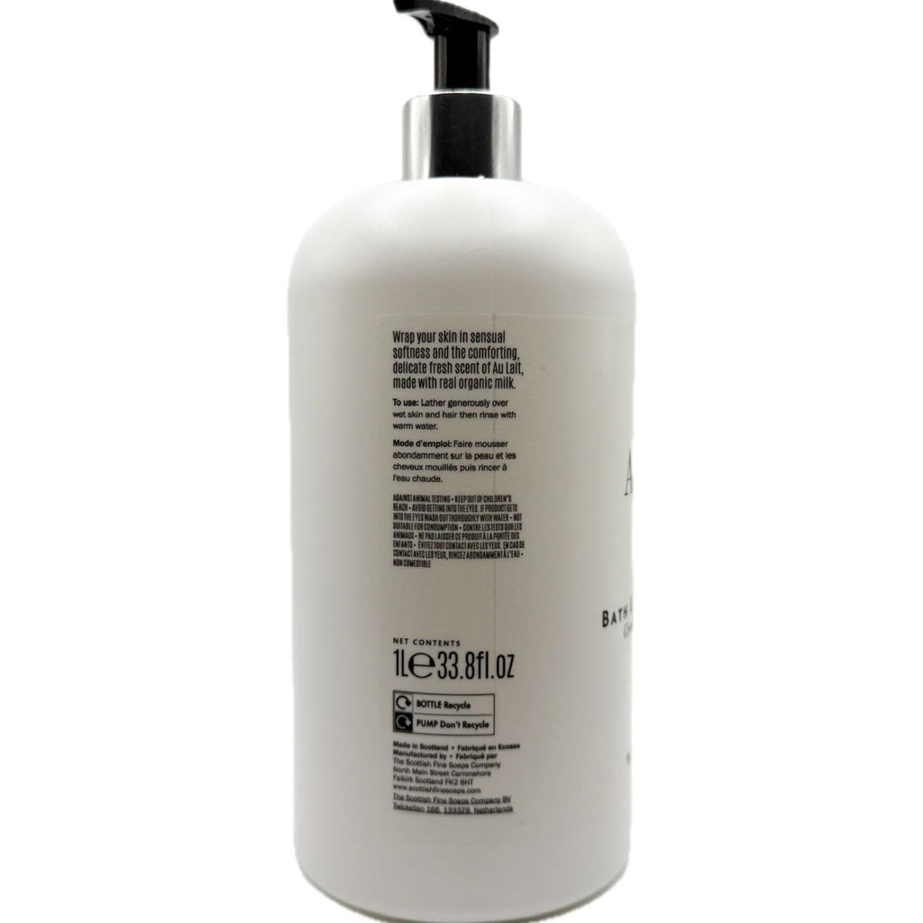 Scottish Fine Soaps Au Lait Bath & Shower Cream – 1L White Bottle