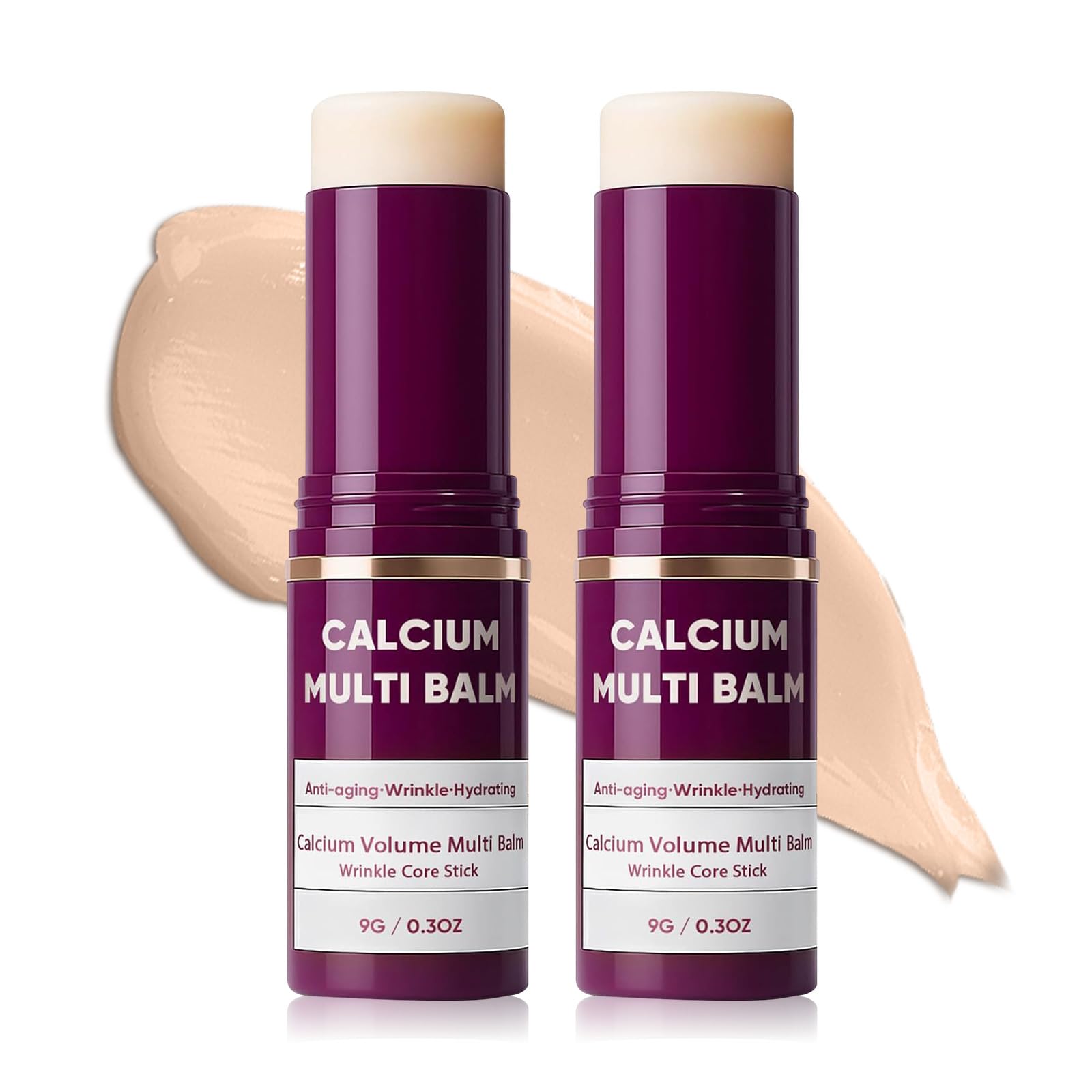 SCRLOUS Calcium Multi Balm 2-Pack | Korean Collagen Moisturizing Stick for Face, Eyes & Neck