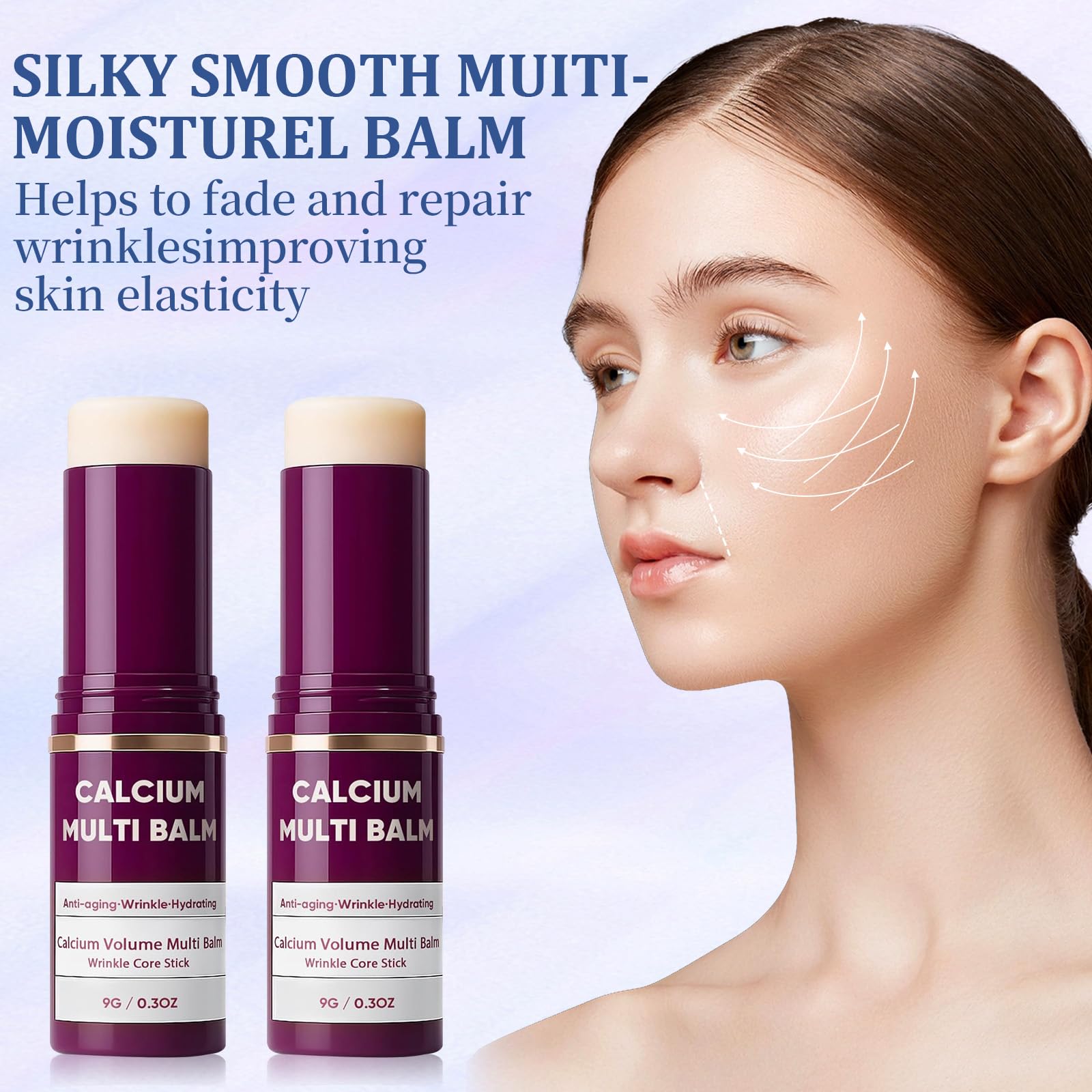 SCRLOUS Calcium Multi Balm 2-Pack | Korean Collagen Moisturizing Stick for Face, Eyes & Neck