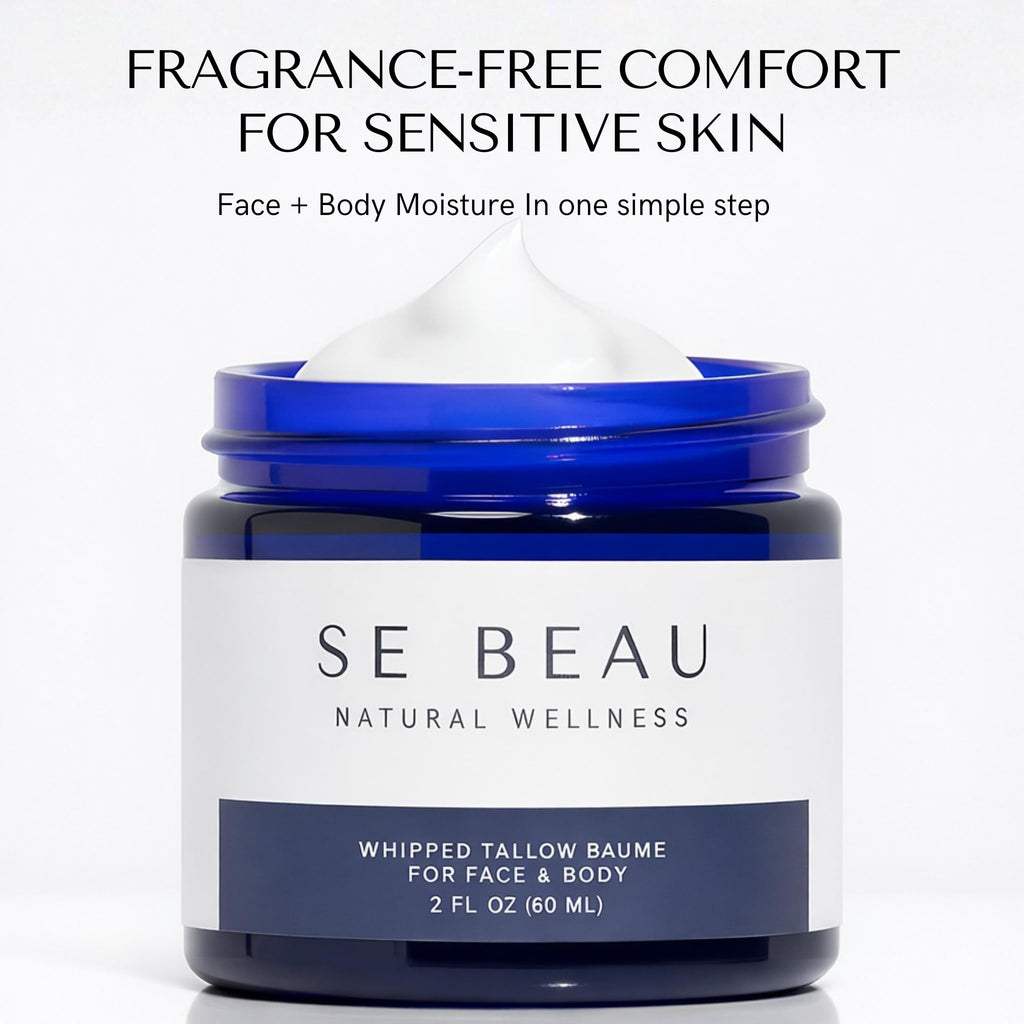 Se Beau Tallow Balm – Unscented Whipped Grass-Fed Moisturizer with Manuka Honey & Calendula