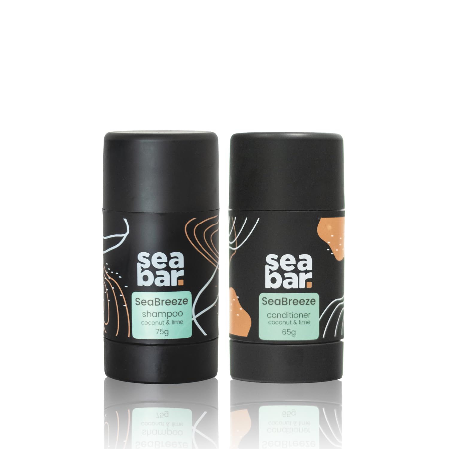 SeaBar Shampoo & Conditioner Bar Set – All-Natural, Vegan, Sulfate-Free, Zero Waste