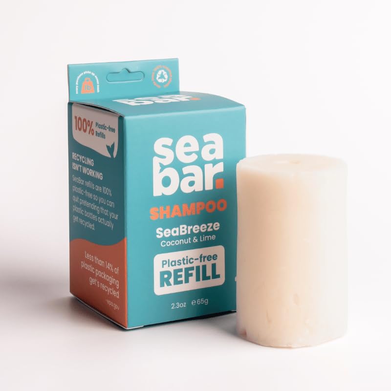 SeaBar Shampoo Bar Refill – All-Natural, Vegan, Sulfate-Free, Zero Waste Packaging