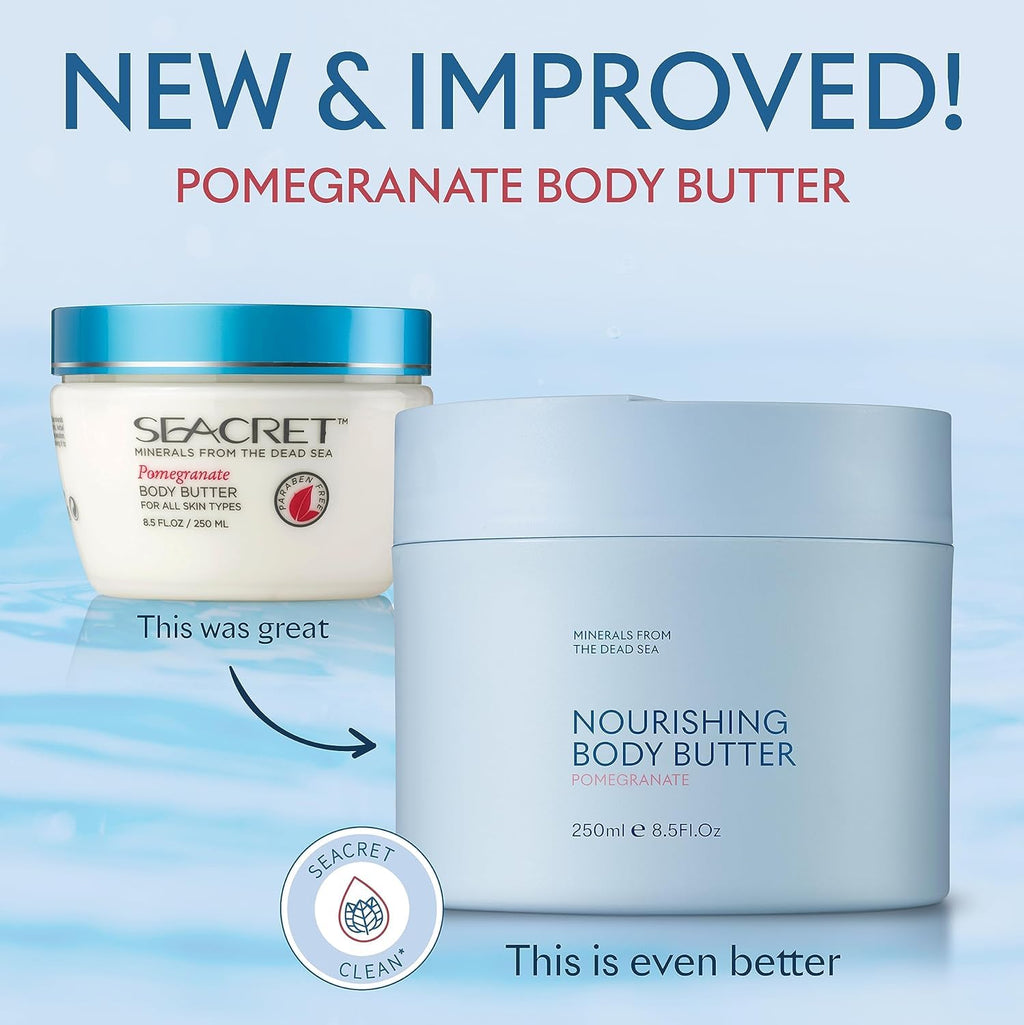 SEACRET Minerals Body Butter Pomegranate – Dead Sea Skincare, 8.5 oz