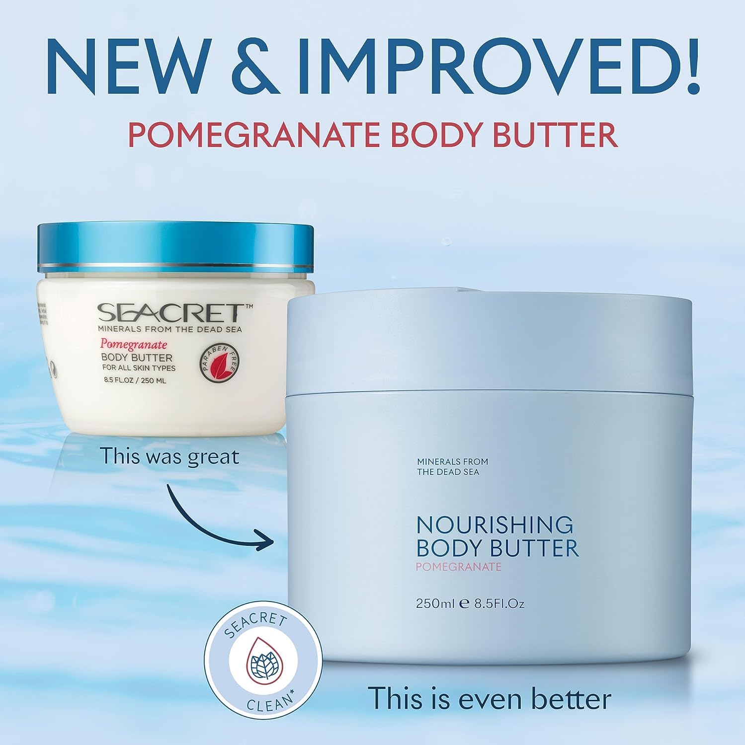 SEACRET Minerals Body Butter Pomegranate – Dead Sea Skincare, 8.5 oz