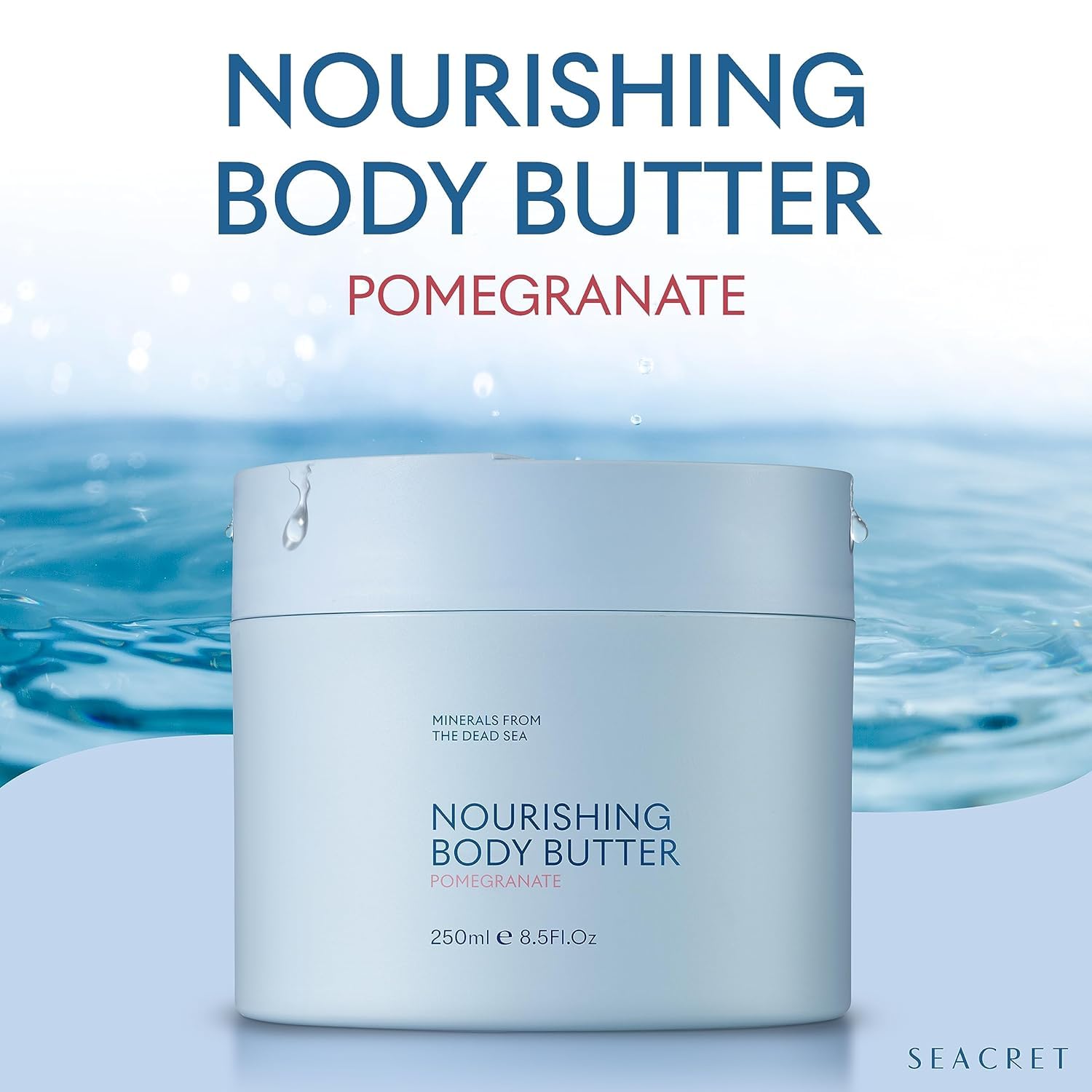 SEACRET Minerals Body Butter Pomegranate – Dead Sea Skincare, 8.5 oz