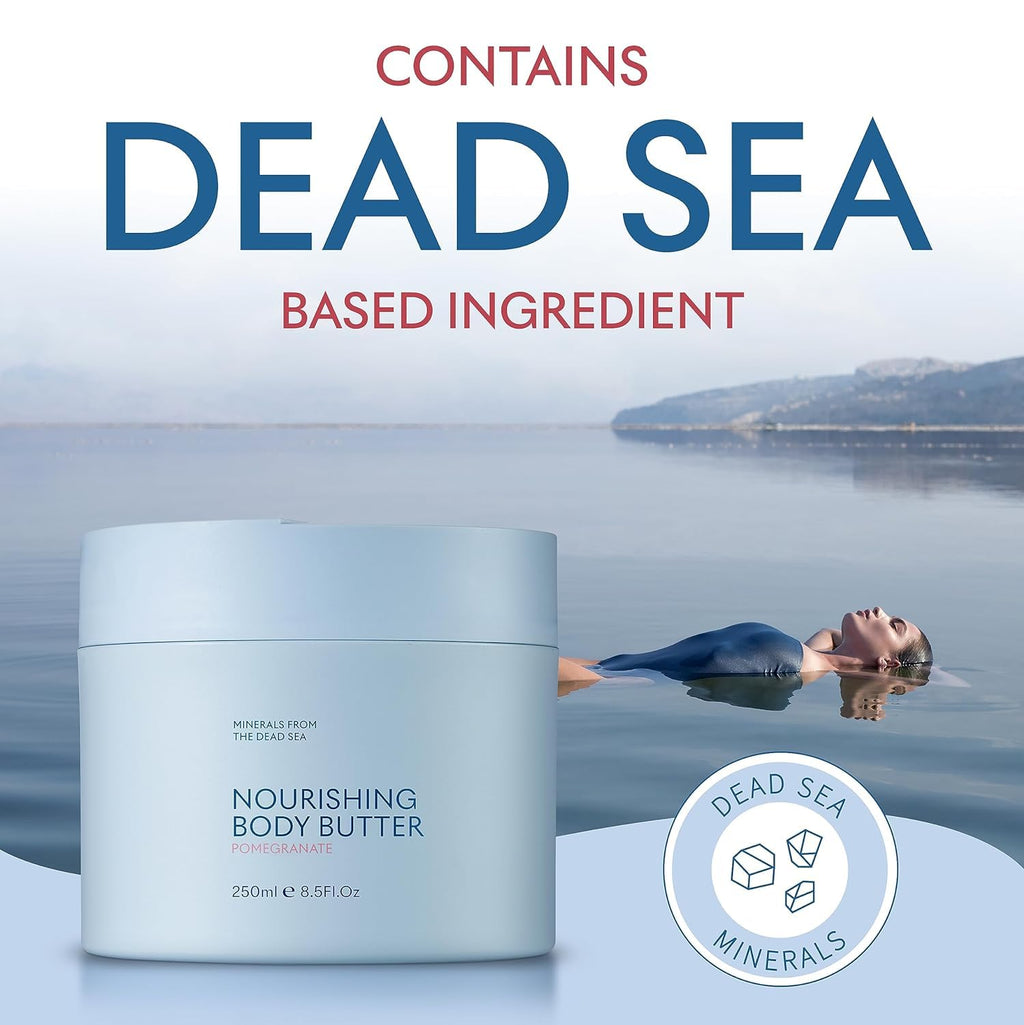 SEACRET Minerals Body Butter Pomegranate – Dead Sea Skincare, 8.5 oz
