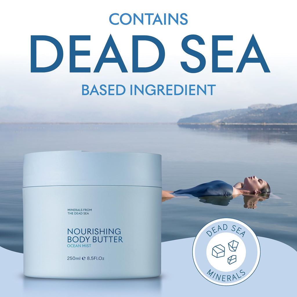 SEACRET Minerals Dead Sea Body Butter – Ocean Mist, Ultra-Rich Shea & Coconut Oil, 8.5 fl oz