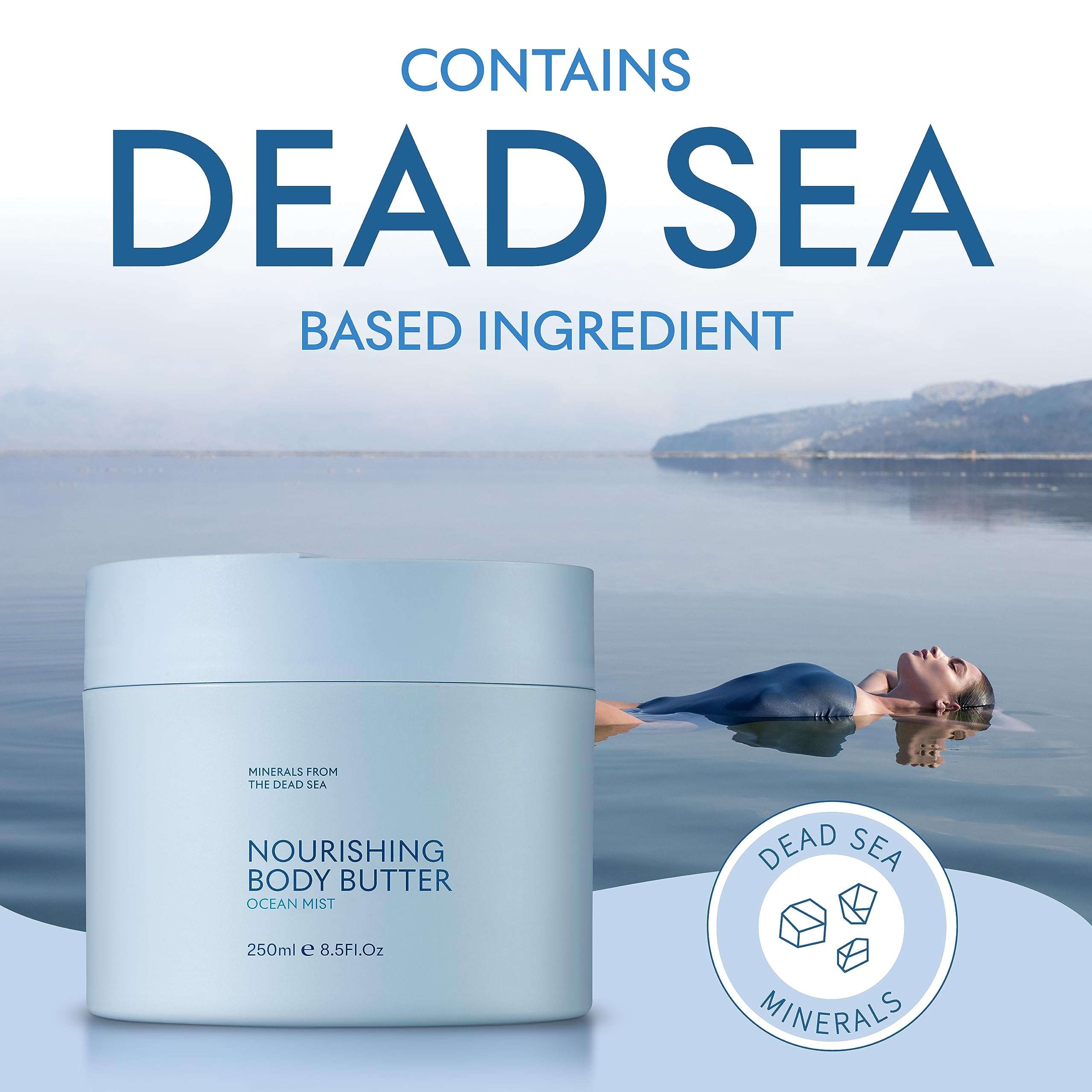 SEACRET Minerals Dead Sea Body Butter – Ocean Mist, Ultra-Rich Shea & Coconut Oil, 8.5 fl oz