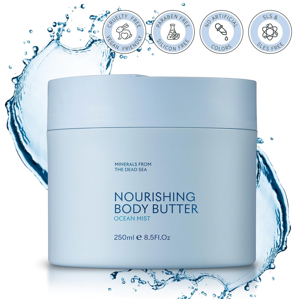 SEACRET Minerals Dead Sea Body Butter – Ocean Mist, Ultra-Rich Shea & Coconut Oil, 8.5 fl oz