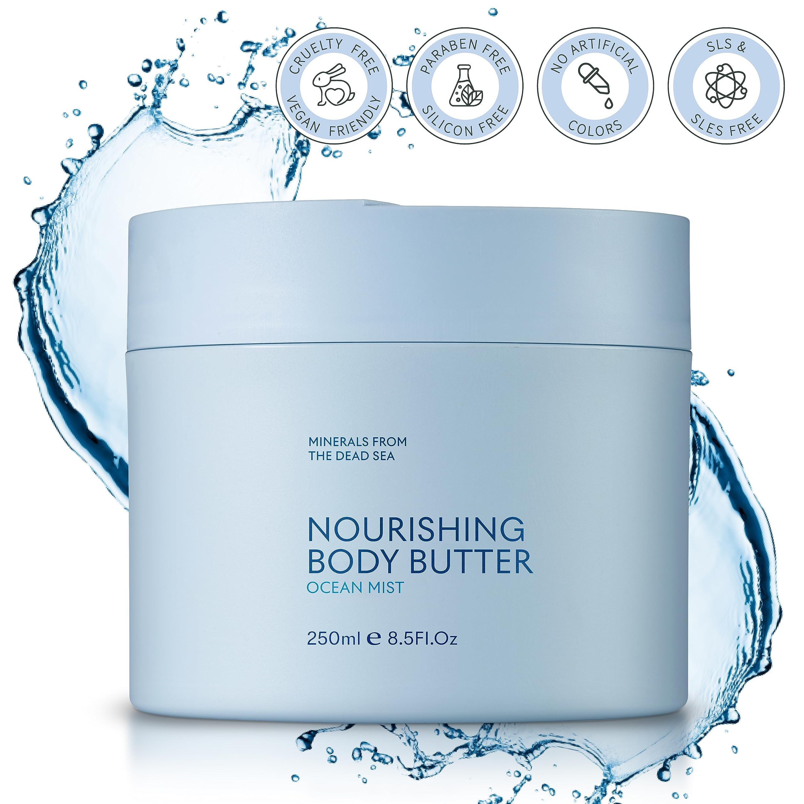 SEACRET Minerals Dead Sea Body Butter – Ocean Mist, Ultra-Rich Shea & Coconut Oil, 8.5 fl oz