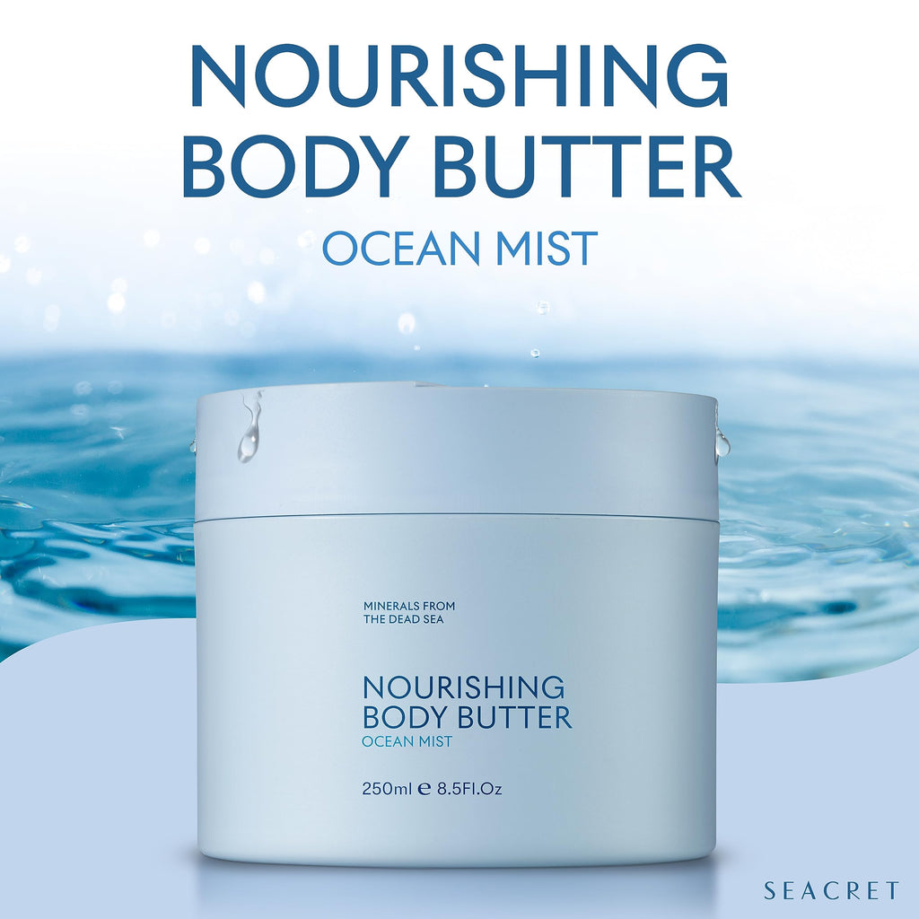 SEACRET Minerals Dead Sea Body Butter – Ocean Mist, Ultra-Rich Shea & Coconut Oil, 8.5 fl oz